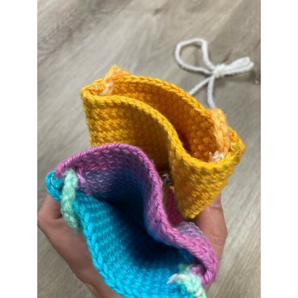 Handmade Crochet Mini Bag Set - Unbranded Multicolor Bags Pouch Lot - Picture 10 of 12